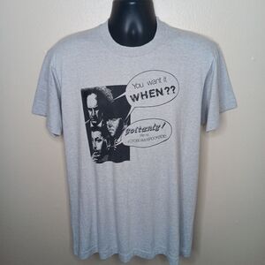 VTG 80s Three Stooges Adult Large T-shirt Single Stitch Gray Screen Stars USA